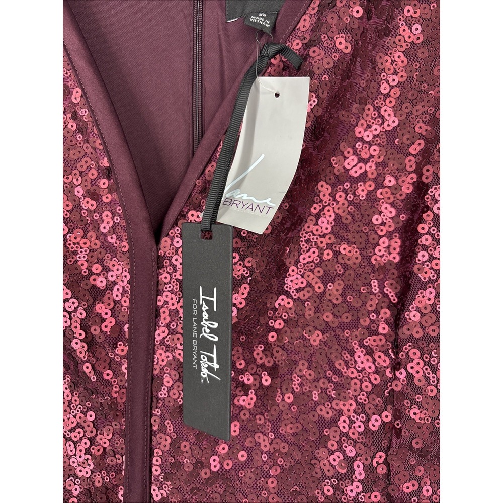 NWT Lane Bryant Burgundy Sequin Dress - Size 28 - Picture 7 of 10
